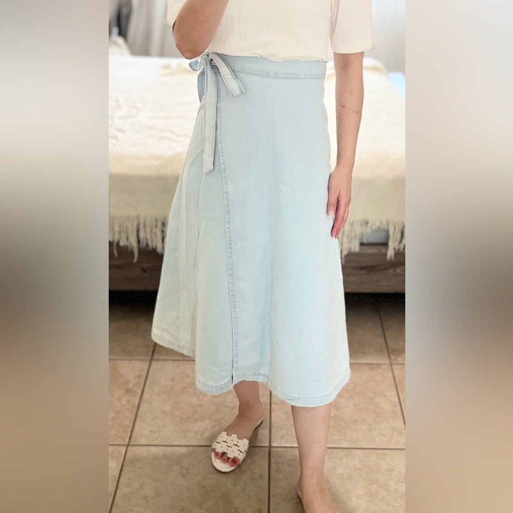 H&M midi wrap denim skirt